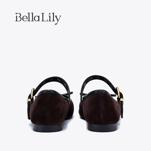 BellaLily新款平底复古玛丽珍鞋女原创单鞋新中式奶奶鞋 - 图3
