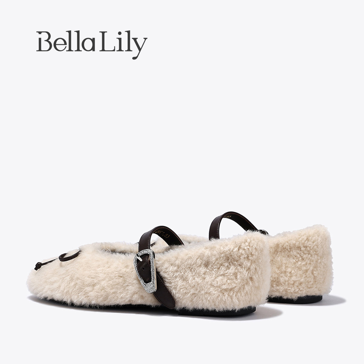 BellaLily2025冬季新款蝴蝶结羊毛玛丽珍单鞋女小香风加绒平底鞋,淘宝优惠券,粉丝福利购,淘宝优惠卷