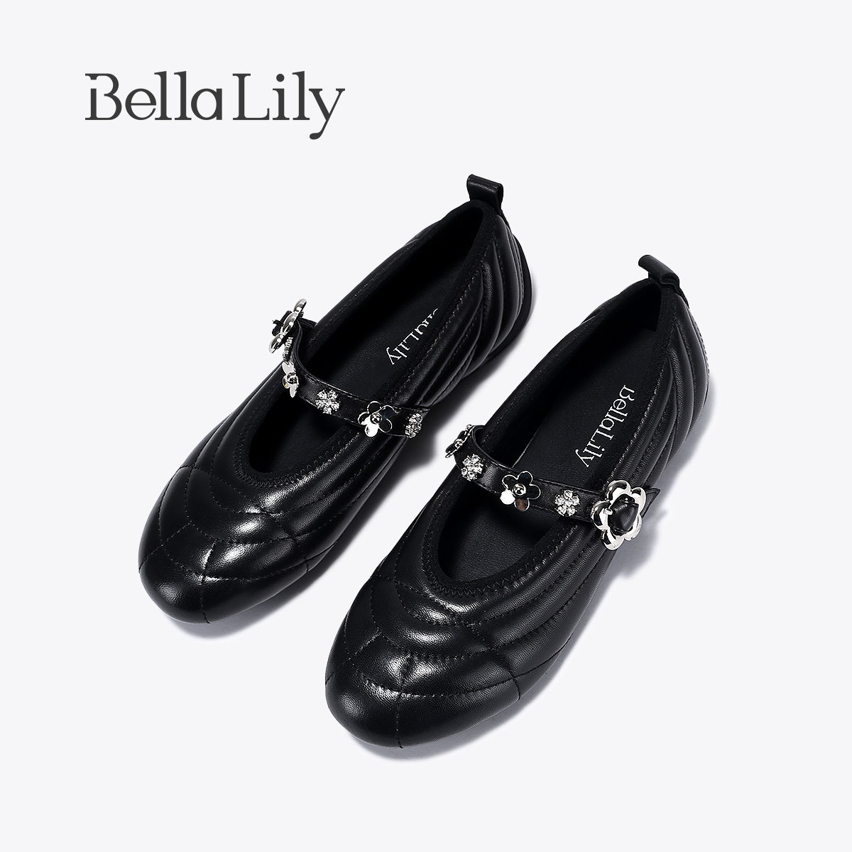 BellaLily2026春季新款复古时尚牛皮单鞋女黑色平底芭蕾玛丽珍鞋,淘宝优惠券,粉丝福利购,淘宝优惠卷