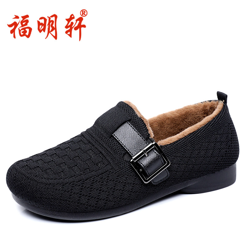 老北京布鞋女冬加绒豆豆鞋保暖棉鞋一脚蹬平底软底毛毛鞋休闲居家,淘宝优惠券,粉丝福利购,淘宝优惠卷