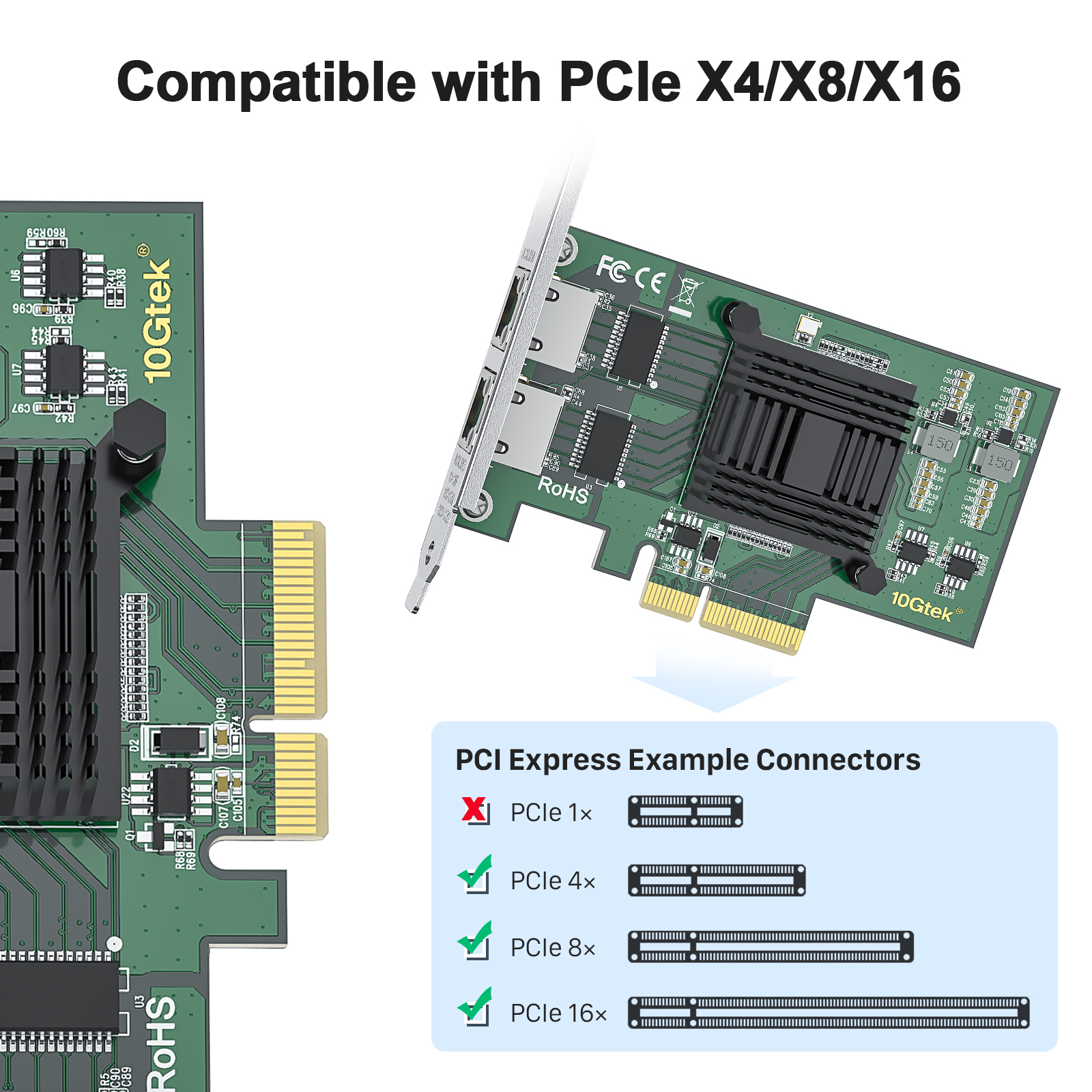 千兆电口PCI-E网卡 双口/四口 英特尔芯片服务器台式机千兆 i350-t2/t4 intel千兆pcie有线网卡ROS软路由RJ45 - 图3