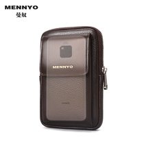 Manslave Purse Cell Phone Bag Men Wear Strap Hanging Bag Genuine Leather Skew Satchel Purse Single Shoulder Bag Small Backpack Side Bag