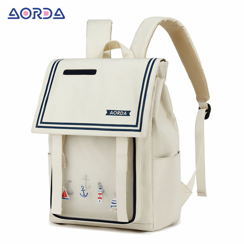 aorda航海日记女初中生日系双肩包 aorda奥尔达双肩背包