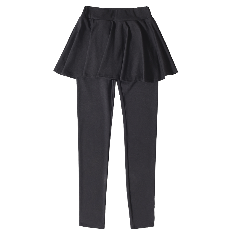 假两件外穿秋冬新款裙裤高腰打底裤 俏怡黛休闲裤