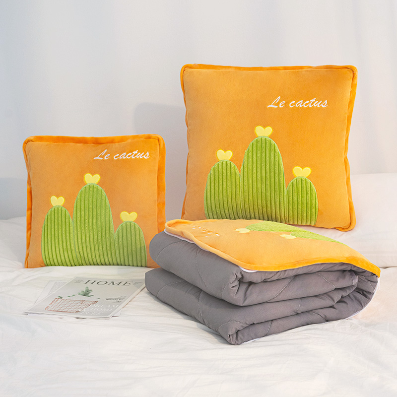 抱枕被子两用毯子二合一男生款睡觉空调被车用汽车折叠靠枕夏季薄 - 图1