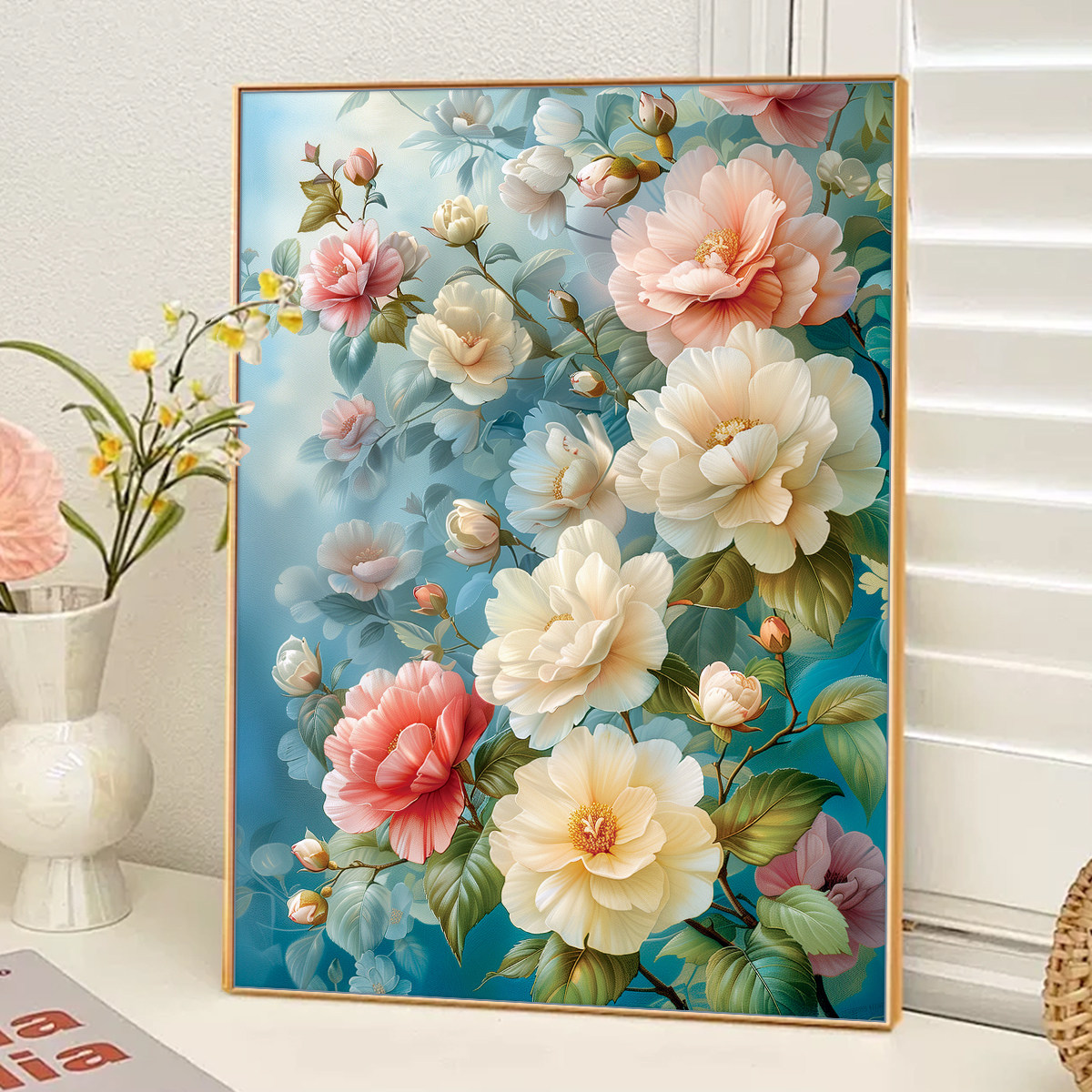 陌上繁花十字绣2025新款高级感客厅玄关手工刺绣山茶花简单年轻人,淘宝优惠券,粉丝福利购,淘宝优惠卷