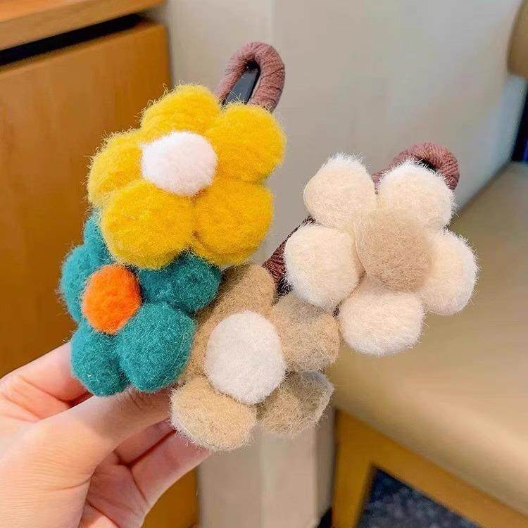 高级法式毛绒花朵大号鸭嘴夹后脑勺盘发抓夹感一字头发夹子头饰女,淘宝优惠券,粉丝福利购,淘宝优惠卷