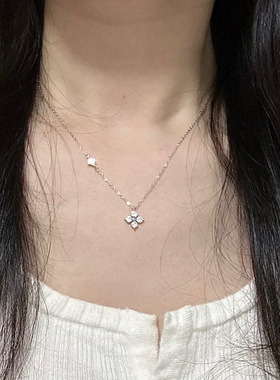 S925纯银共生四叶草项链女款轻奢小众设计高级感锁骨颈链精致百搭