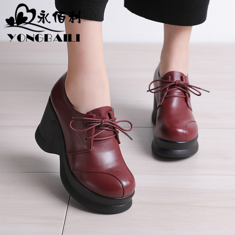 New style round toe high heel casual style simple deep mouth shoes