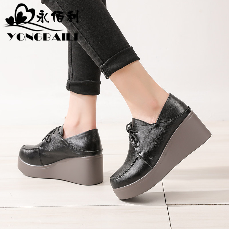 真皮厚底单鞋女鞋2025秋季新款英伦风高跟小皮鞋松糕鞋软皮皮鞋子,淘宝优惠券,粉丝福利购,淘宝优惠卷