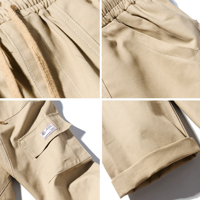 抽绳纯色小个子口袋工装裤Drawstring Petite Pocket Work Pants
