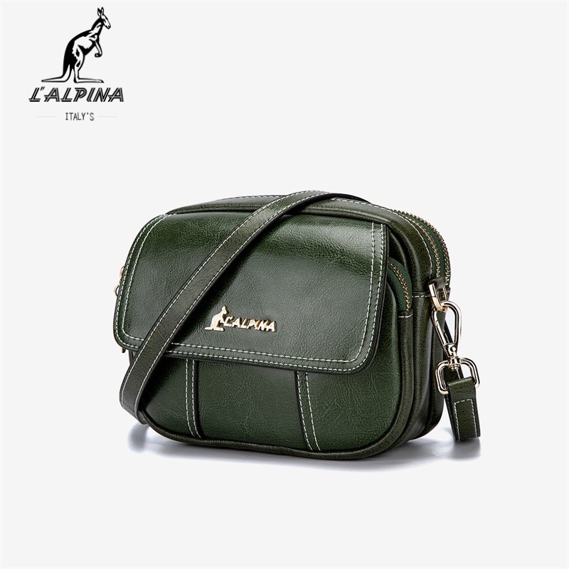 袋鼠2020新款女士正品真皮单肩包 lalpina箱包女士包袋