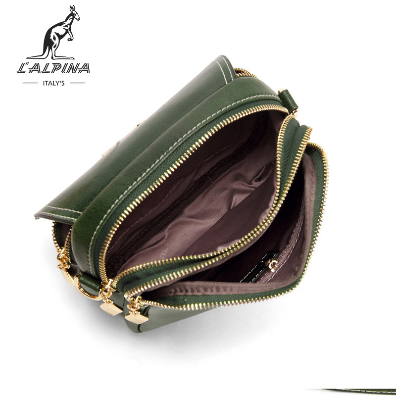 袋鼠2020新款女士正品真皮单肩包 lalpina箱包女士包袋