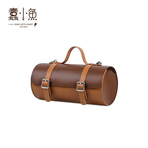 Глупая маленькая рыба круглый цилиндр Кембриджский пакет DIY Материал Сумка