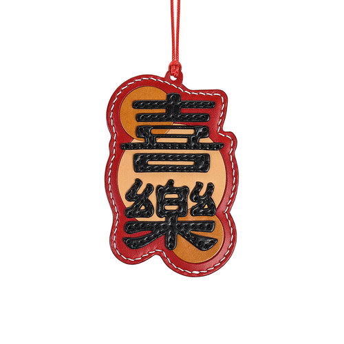 蠢小鱼diy手工材料包头层牛皮汽车后视镜挂件保平安车内吊坠配饰 - 图0