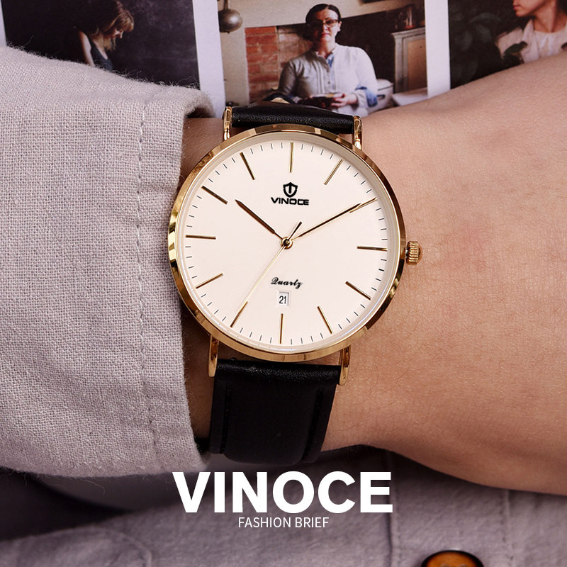 威诺时男超薄防水中学生时尚男表 vinoce威诺时汇吉国产腕表
