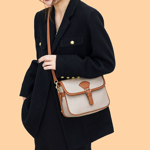 Небольшая небольшая сумка, сумка через плечо, кожаная сумка на одно плечо для отдыха, в западном стиле, коллекция 2022, из натуральной кожи, воловья кожа