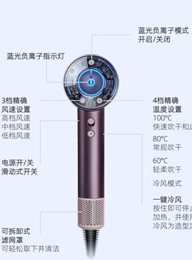 吹风机华强北某森HD16B高速电吹风蓝光负离子专业护发静音大风力