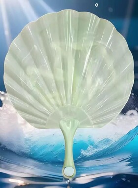 新款仿玉贝壳扇加厚耐用超凉快古风扇子蒲扇便携式高档手摇扇批发