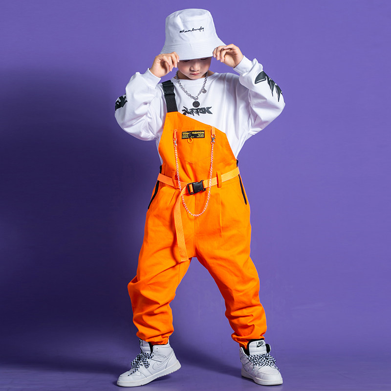 男童hiphop街舞服帅气走秀背带裤 芭娜公主儿童演出服