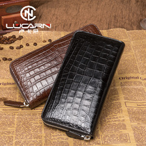 Avocado leather handbag belly leather without parquet male genuine leather long style zipper wallet handbag handbags business leather bag mens bag