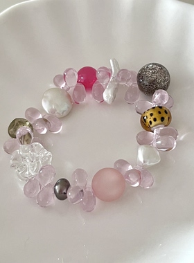 HEIXIN STUDIO手作 泪眼系列 捷克琉璃珠清新文艺ins小众手串061