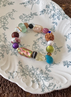 HEIXIN STUDIO手作捷克琉璃珠西亚琉璃珠珍珠木珠小众多宝手串046