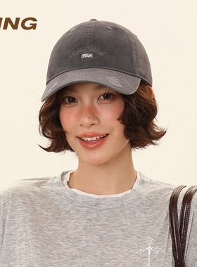 大头围鸭舌帽女2026新款防晒遮阳软顶显脸小棒球帽大帽檐加深帽子
