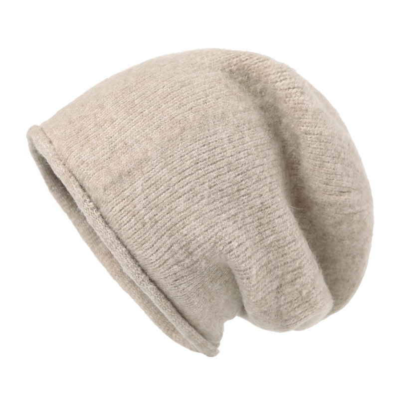 羊毛针织堆堆帽女秋冬新款保暖月子帽纯色卷边护耳毛线帽子显脸小,淘宝优惠券,粉丝福利购,淘宝优惠卷