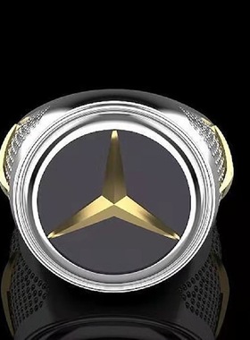 华杰wish创意个性奔驰车标男士戒指欧美朋克风punk嘻哈指环饰品