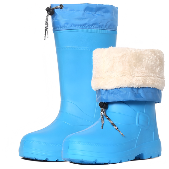 新品轻便保暖高筒防滑雨鞋女加绒胶靴防水雨靴加棉水鞋成人工作鞋