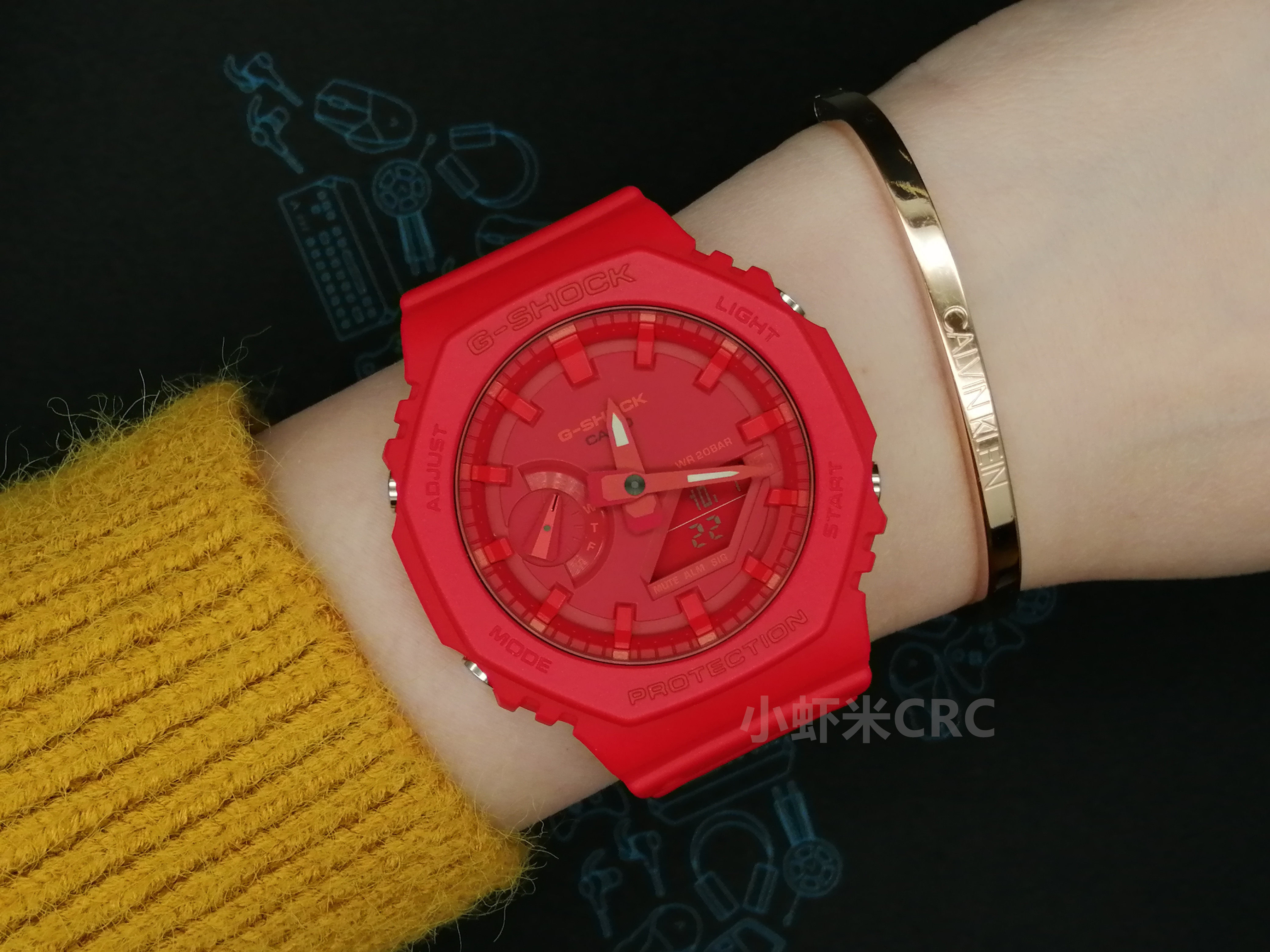 卡西欧新款G-SHOCK手表男女GA-2100-4A八角形碳纤维运动防水时尚 - 图0