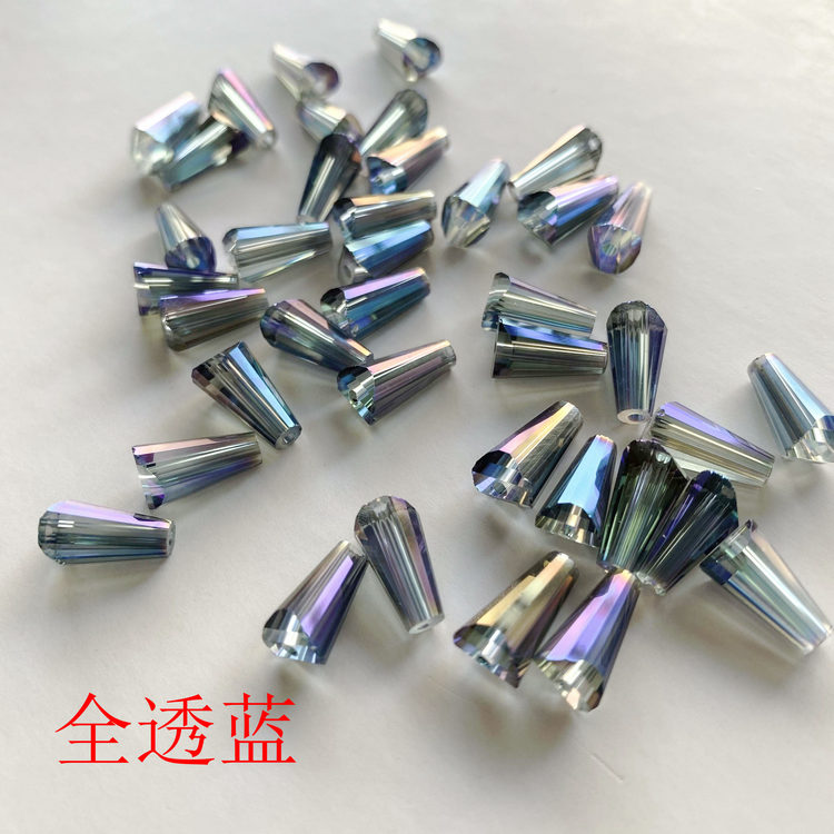 水晶6x12mm直孔宝塔珠子 玻璃散珠串珠手工 DIY吊坠耳坠饰品材料 - 图0