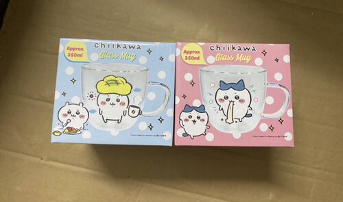 港版7-11合作款自嘲熊Chiikawa吉伊小八玻璃杯水杯牛奶麦片杯子 - 图0