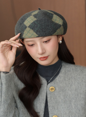 香雪羽秀秋冬女时尚羊毛八角帽