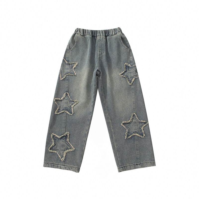 儿童牛仔裤男童秋冬季加绒裤子2025新款洋气秋冬装加厚长裤炸街潮,淘宝优惠券,粉丝福利购,淘宝优惠卷