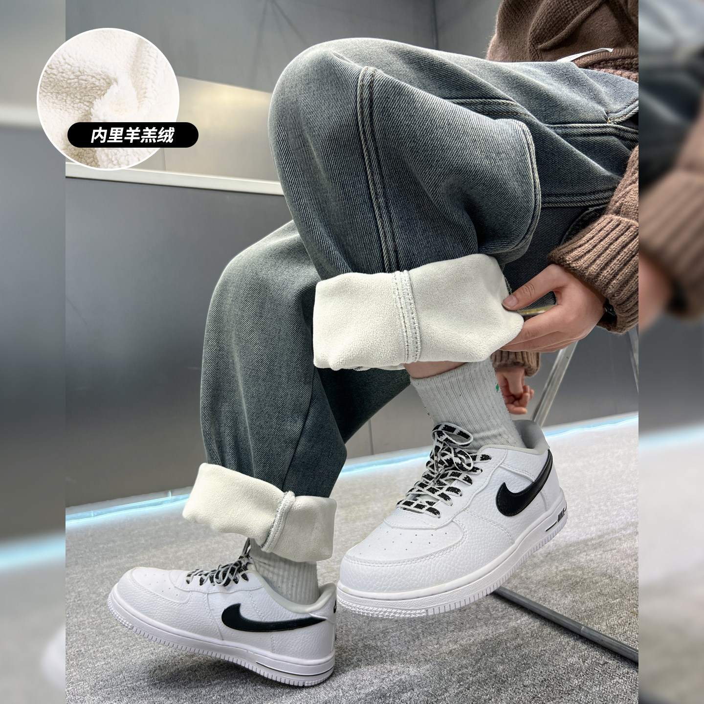 男童加绒牛仔裤2025新款中大男孩加厚保暖棉裤儿童冬装羊羔弯刀裤,淘宝优惠券,粉丝福利购,淘宝优惠卷