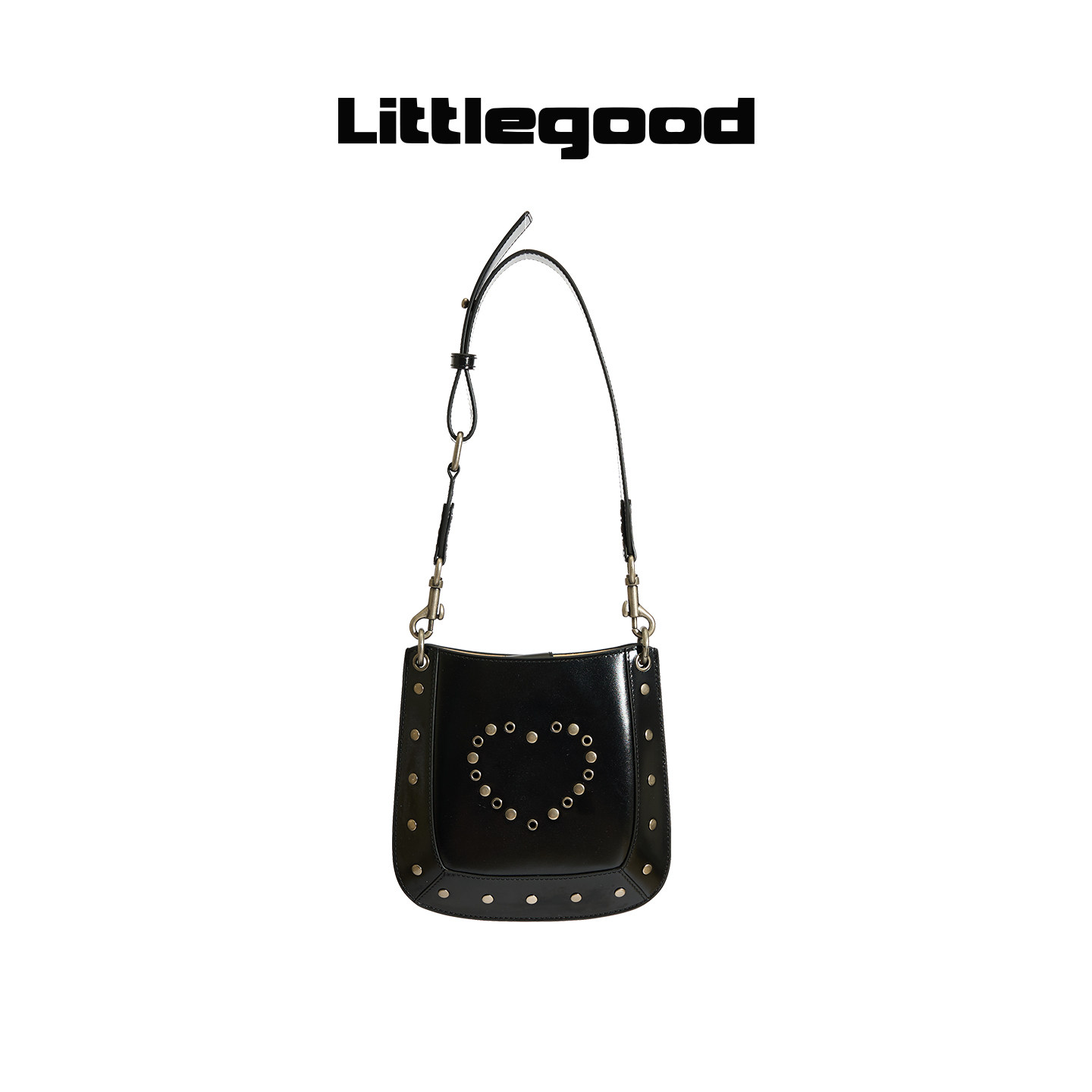 Littlegood niche love rivet crossbody shoulder bag women 2026 autumn new style