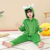 Детский динозавр, зимняя фланелевая удерживающая тепло демисезонная пижама для мальчиков, семейный стиль