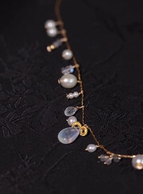 月光石耳环项链手链14kgf包金女