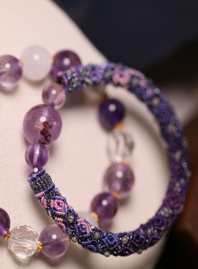 纯手工定制各种10MM紫水晶手链