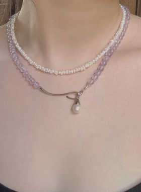 JIN&K薰衣草紫水晶铜镀淡水珍珠