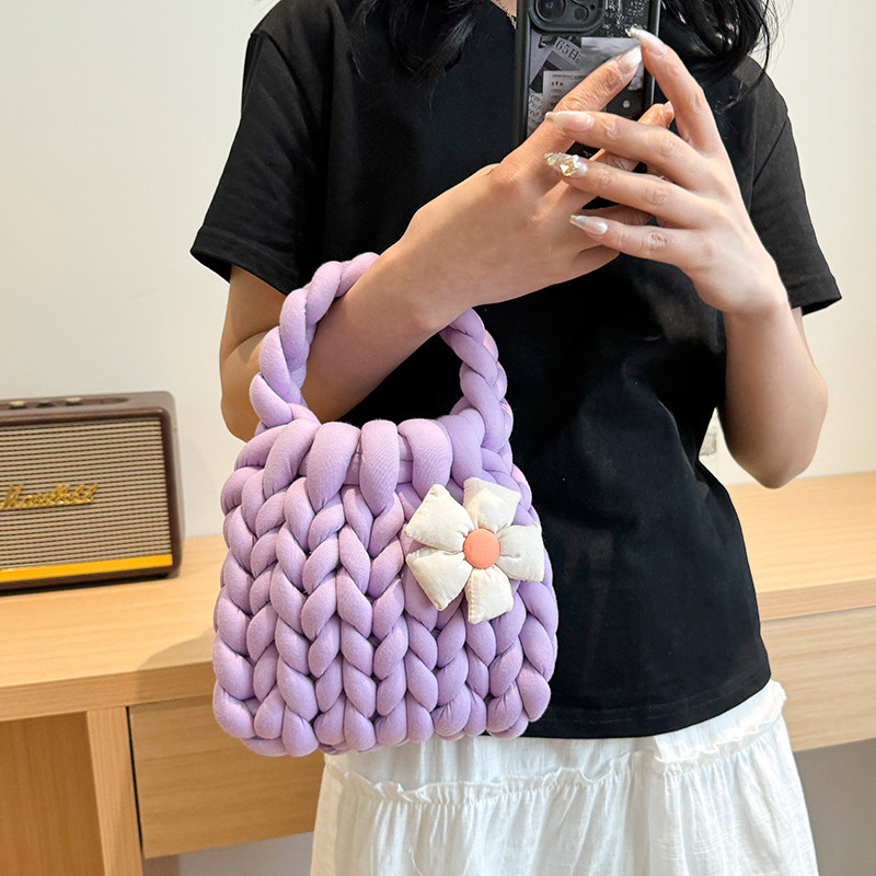 粗毛线diy手工编织包包自制材料包手提女包毛线花朵送女朋友礼物,淘宝优惠券,粉丝福利购,淘宝优惠卷