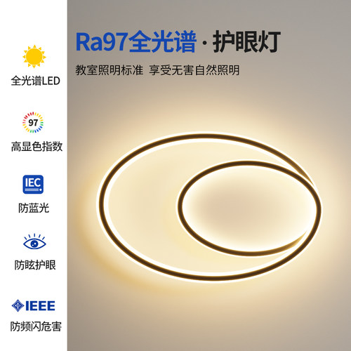 卧室主灯现代简约个性温馨主卧书房led护眼吸顶灯椭圆形餐厅灯具 - 图1