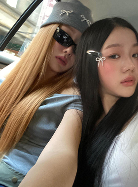 y2k甜酷~ins风金属蝴蝶结发夹