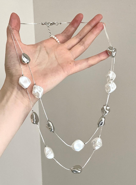 ins冷淡风不规则巴洛克珍珠项链