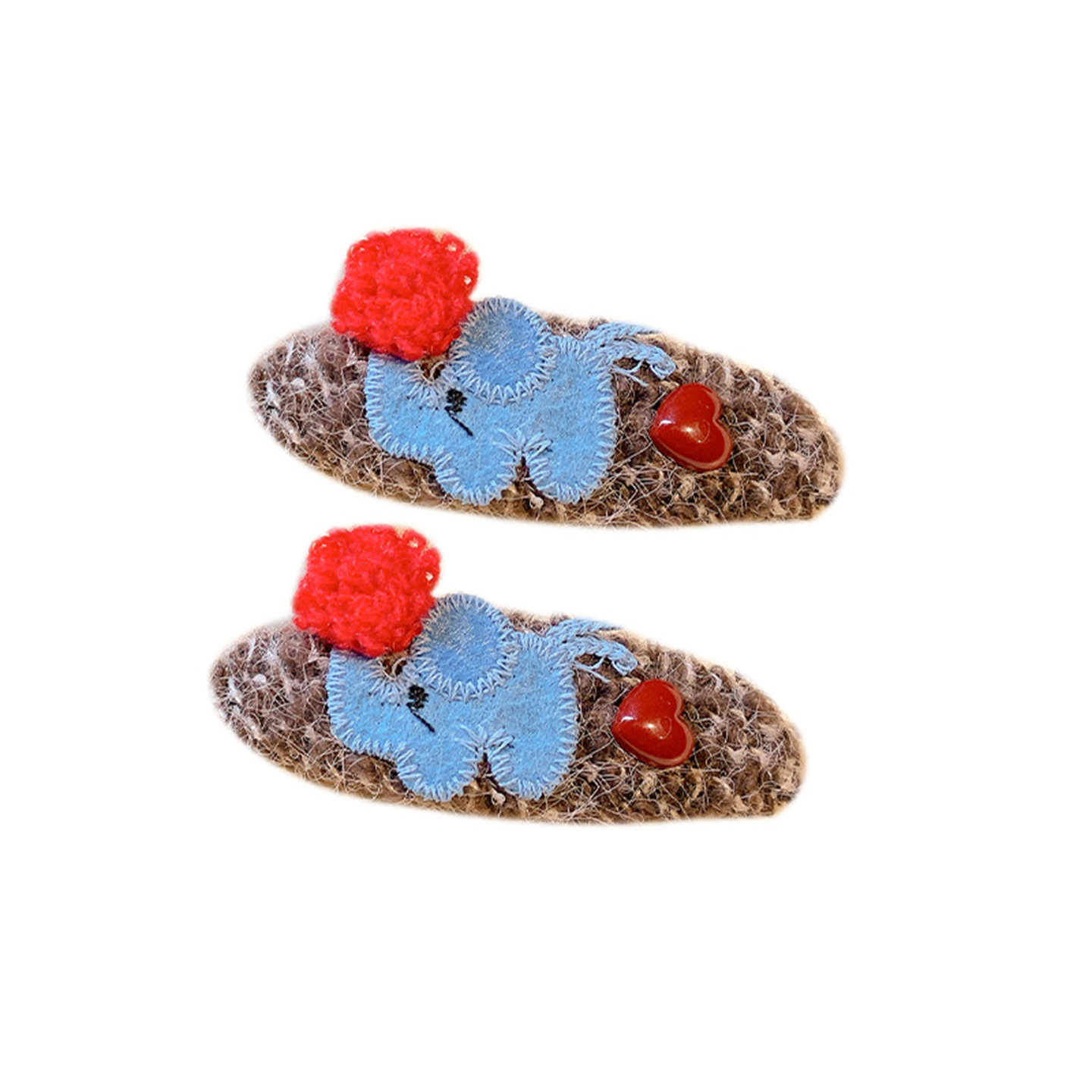 撞色毛绒小象发夹边夹侧边发卡女可爱卡通百搭秋冬头饰前额刘海夹 - 图3