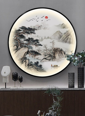 入户过道迎客松新中式