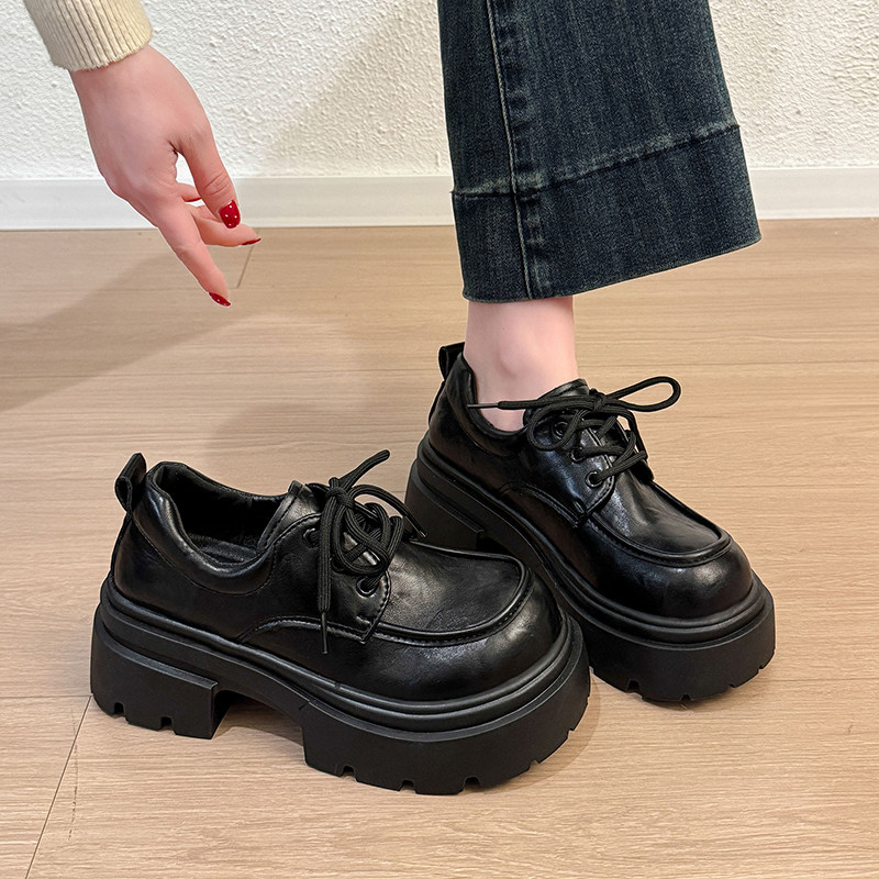 松糕厚底系带乐福鞋女鞋2026新款春季松糕英伦风小皮鞋复古jk单鞋,淘宝优惠券,粉丝福利购,淘宝优惠卷