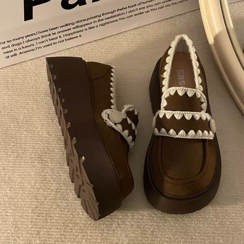 日系复古松糕厚底百搭乐福鞋2025春季新款一脚蹬学院风jk小皮鞋女,淘宝优惠券,粉丝福利购,淘宝优惠卷